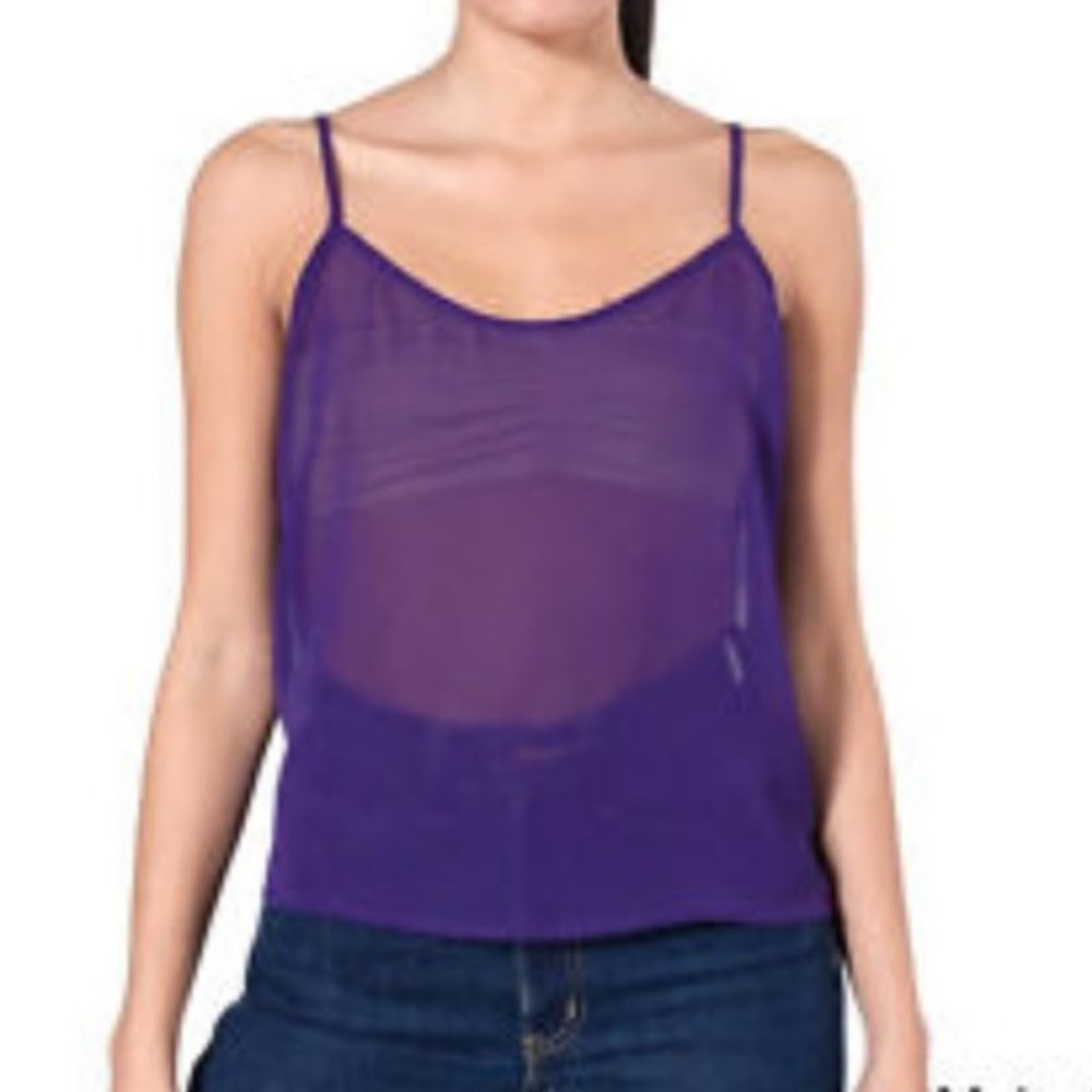 American Apparel Purple Chiffon Camisole Top
